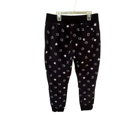 Champion Womens Reverse Weave 2XL Jogger Pants Black‎ Logo Print Cotton - Picture 2 of 4